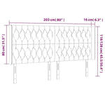 Tópszínű szövet LED-es fejtámla 203x16x118/128 cm 6