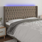 Tópszínű szövet LED-es fejtámla 203x16x118/128 cm