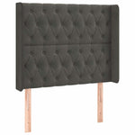 Sötétszürke bársony LED-es fejtámla 93x16x118/128 cm 3