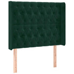 Sötétzöld bársony LED-es fejtámla 93x16x118/128 cm 3