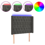 Sötétszürke bársony LED-es fejtámla 103x16x118/128 cm 2