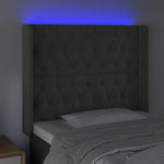 Sötétszürke bársony LED-es fejtámla 103x16x118/128 cm 4