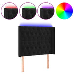 Fekete bársony LED-es fejtámla 103x16x118/128 cm 2