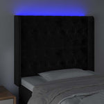 Fekete bársony LED-es fejtámla 103x16x118/128 cm 4