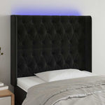 Fekete bársony LED-es fejtámla 103x16x118/128 cm