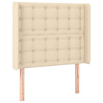 Krémszínű szövet LED-es fejtámla 83x16x118/128 cm 3