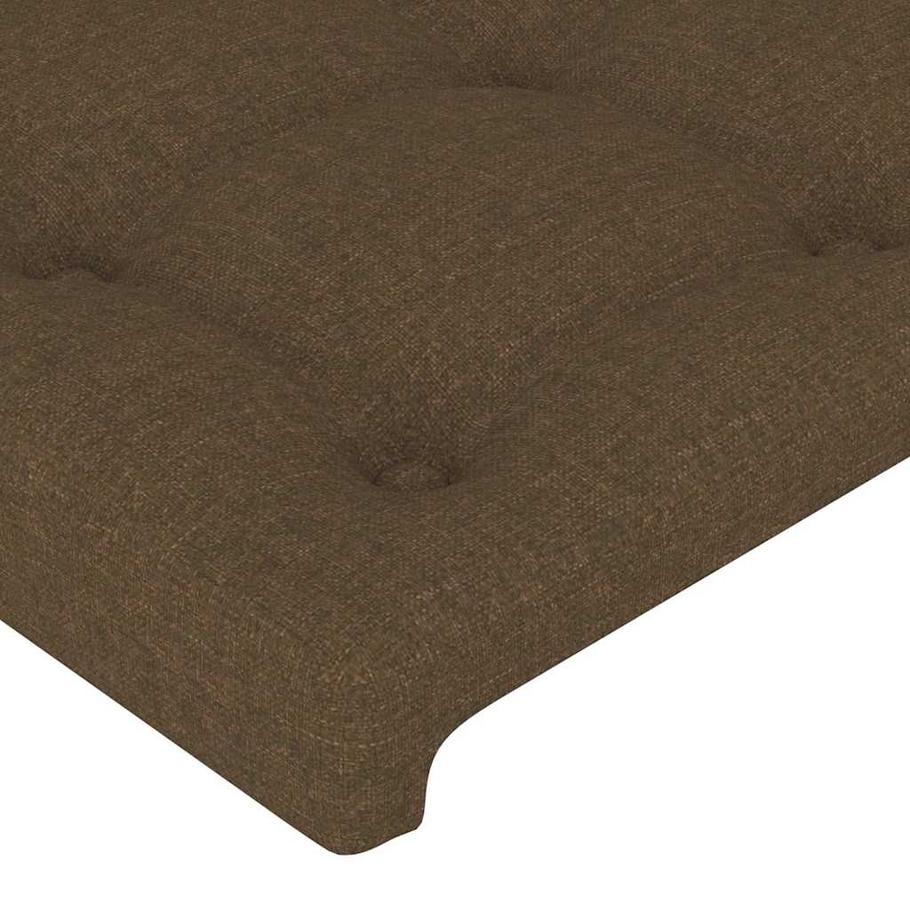 Sötétbarna szövet LED-es fejtámla 93x16x118/128 cm 5