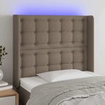 Tópszínű szövet LED-es fejtámla 93x16x118/128 cm