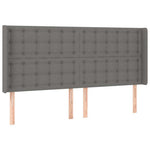 Sötétszürke szövet LED-es fejtámla 163x16x118/128 cm 3
