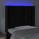 Fekete bársony LED-es fejtámla 93x16x118/128 cm 4