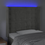 Világosszürke bársony LED-es fejtámla 103x16x118/128 cm 4