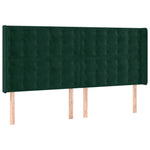 Sötétzöld bársony LED-es fejtámla 163x16x118/128 cm 3