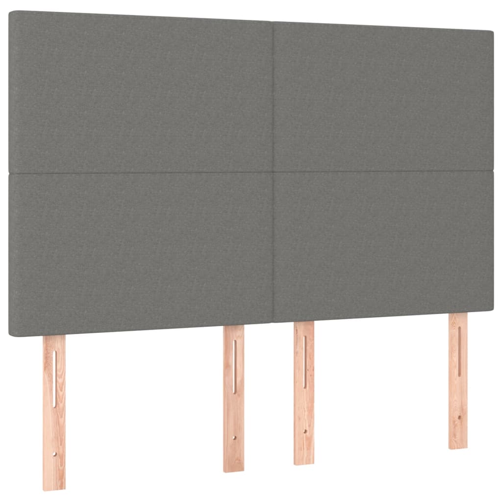 Sötétszürke szövet rugós ágy matraccal 140 x 190 cm 5