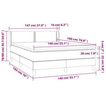 Sötétszürke szövet rugós ágy matraccal 140 x 190 cm 7