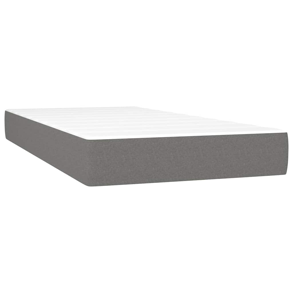 Sötétszürke szövet rugós ágy matraccal 90x190 cm 5