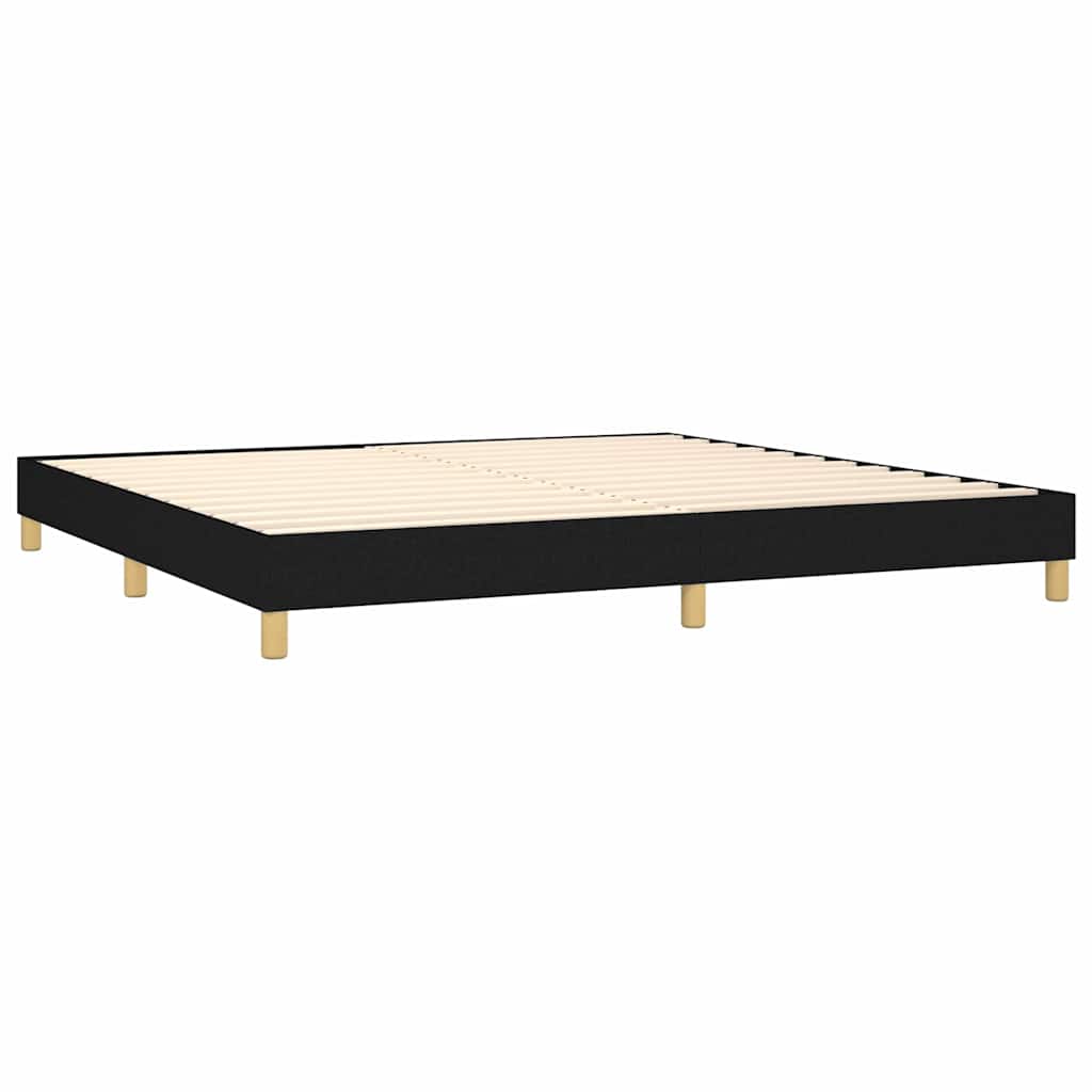 Fekete szövet rugós ágy matraccal 200 x 200 cm 4