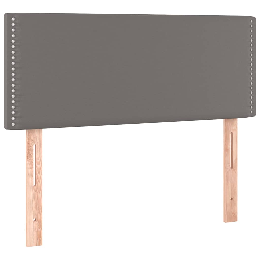 Szürke műbőr rugós ágy matraccal 100 x 200 cm 6