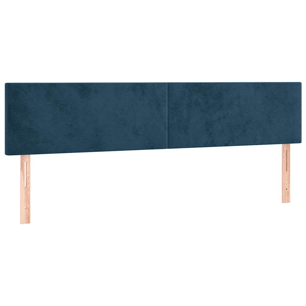 Sötétkék bársony rugós ágy matraccal 180x200 cm 6