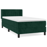 Sötétzöld bársony rugós ágy matraccal 80 x 200 cm 2