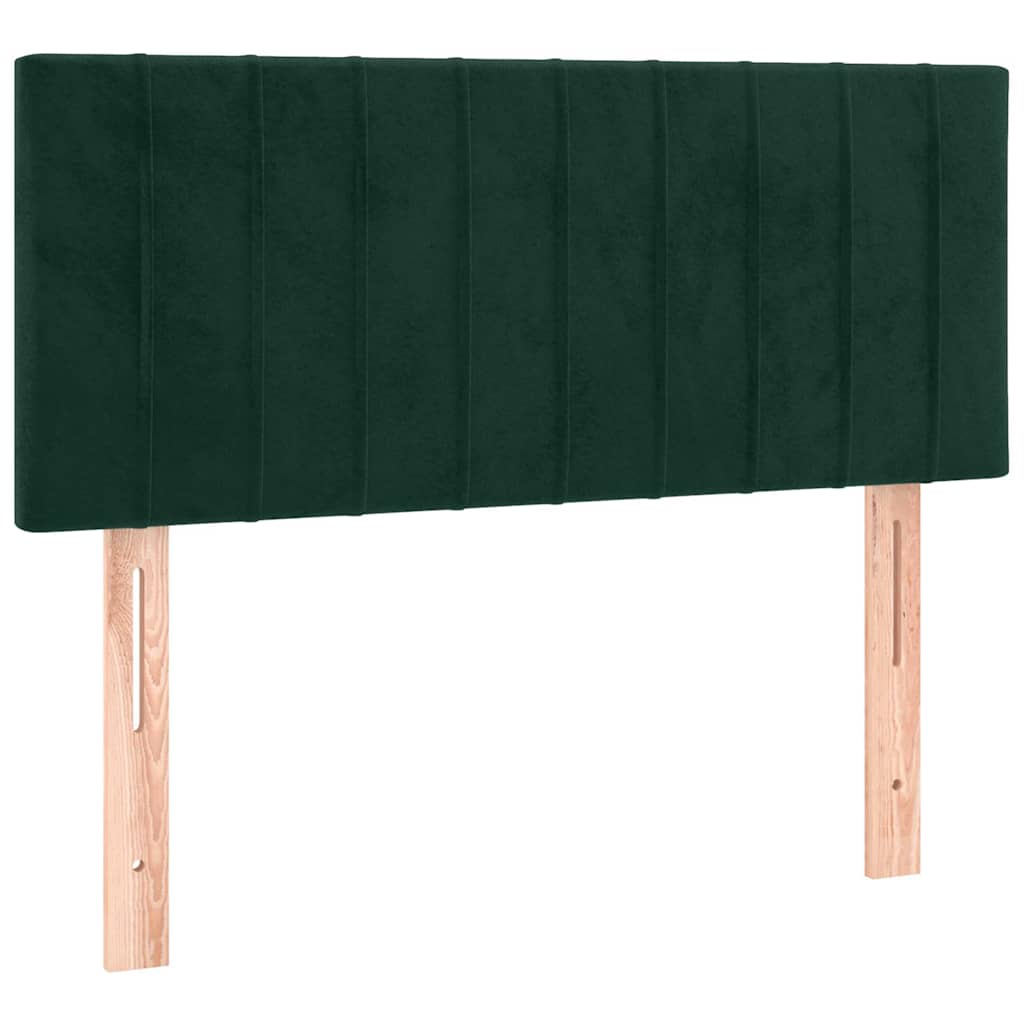 Sötétzöld bársony rugós ágy matraccal 80 x 200 cm 6