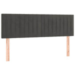 Sötétszürke bársony rugós ágy matraccal 140x190 cm 6