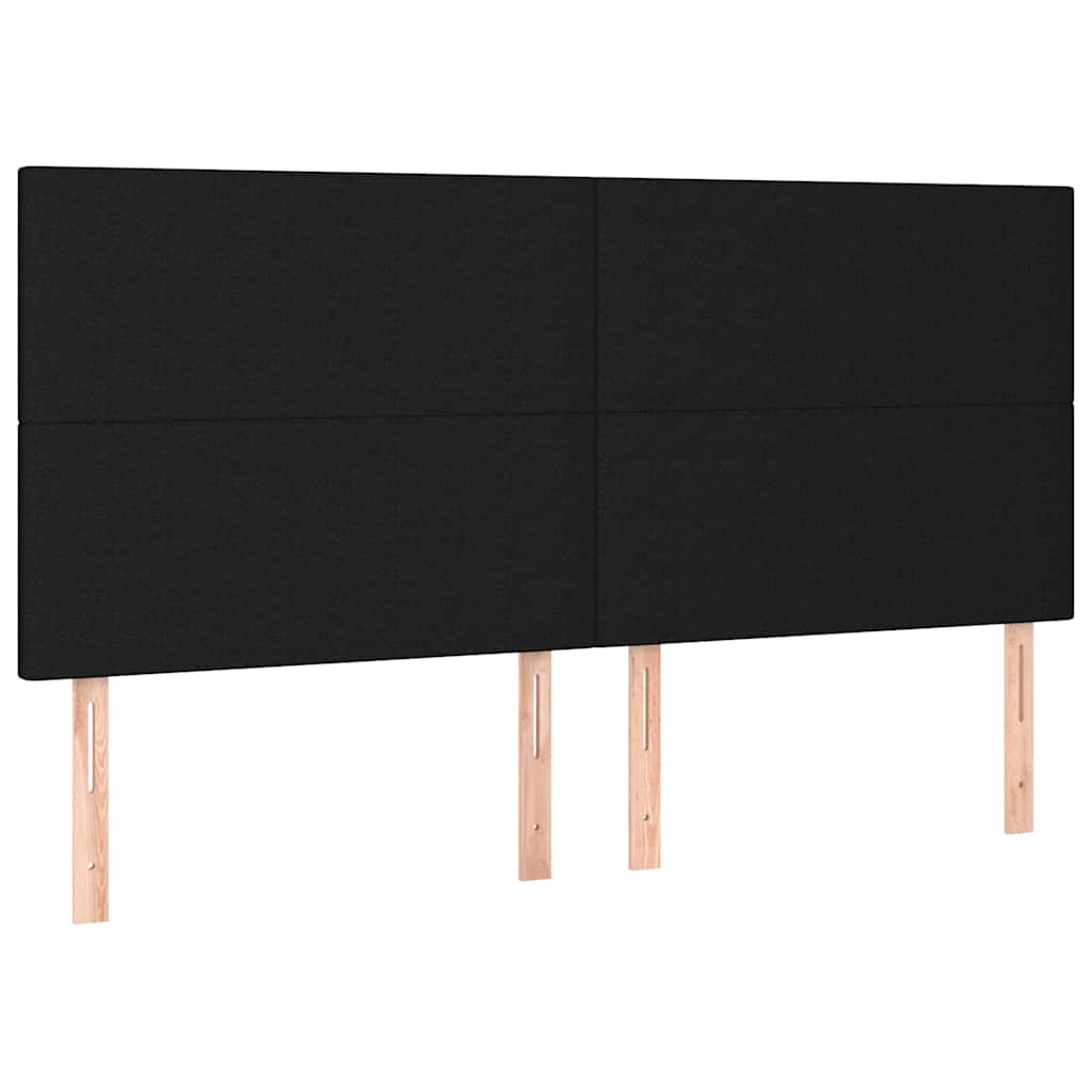 Fekete szövet rugós ágy matraccal 200 x 200 cm 6