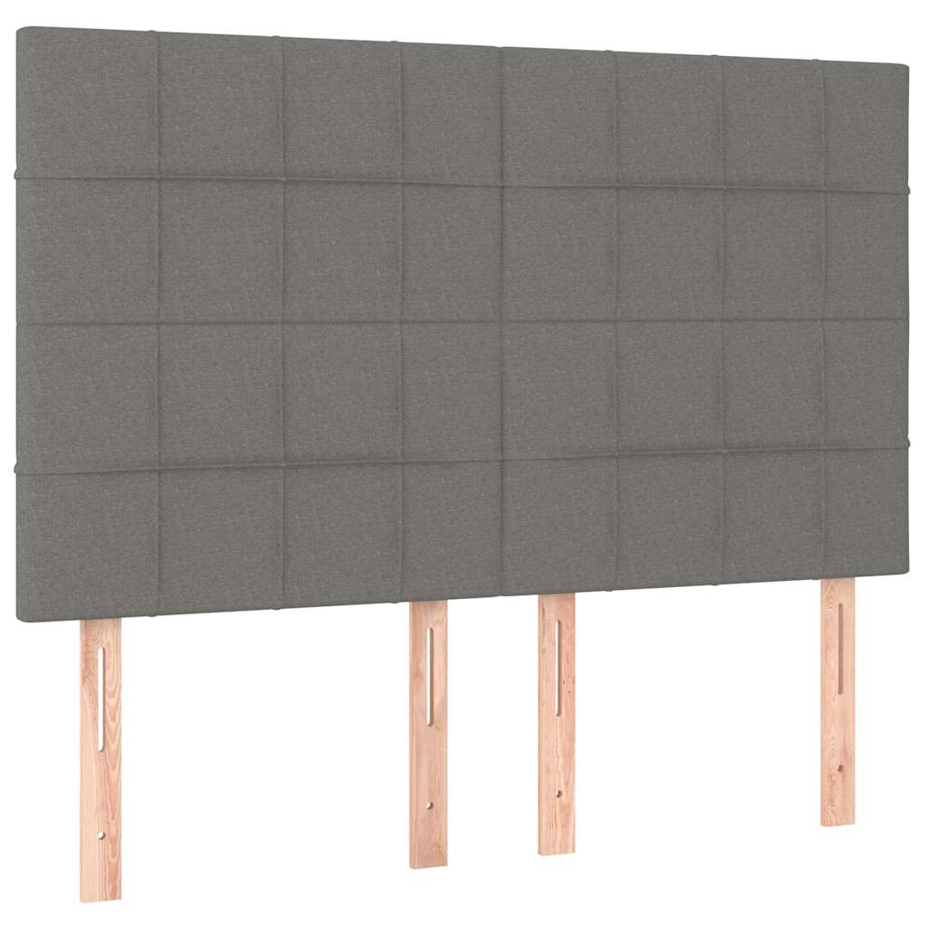 Sötétszürke szövet rugós ágy matraccal 140 x 200 cm 6