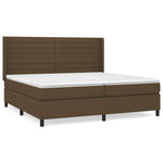 Sötétbarna szövet rugós ágy matraccal 200 x 200 cm 2