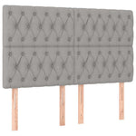 Világosszürke szövet rugós ágy matraccal 140 x 200 cm 6