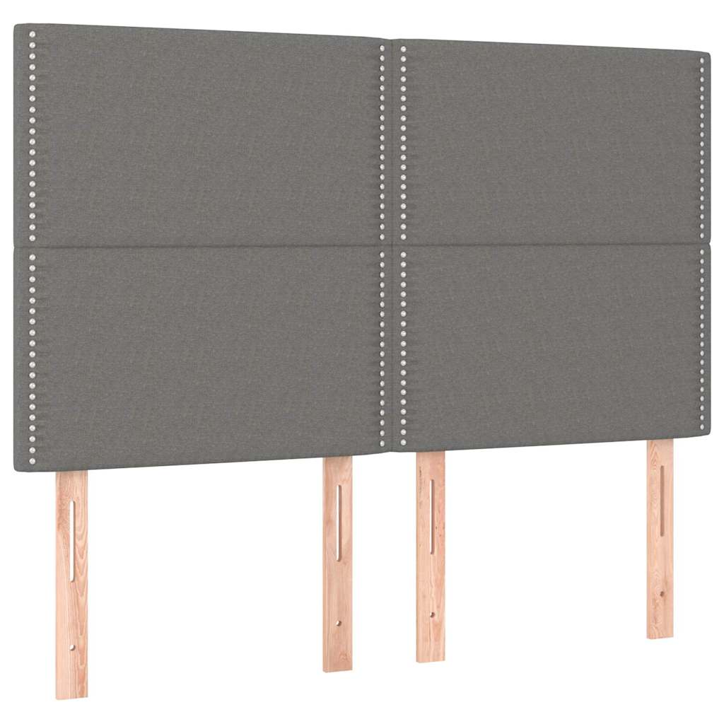 Sötétszürke szövet rugós ágy matraccal 140 x 190 cm 6