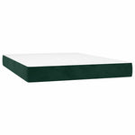 Sötétzöld bársony rugós ágy matraccal 140x200 cm 5