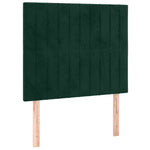 Sötétzöld bársony rugós ágy matraccal 100 x 200 cm 6