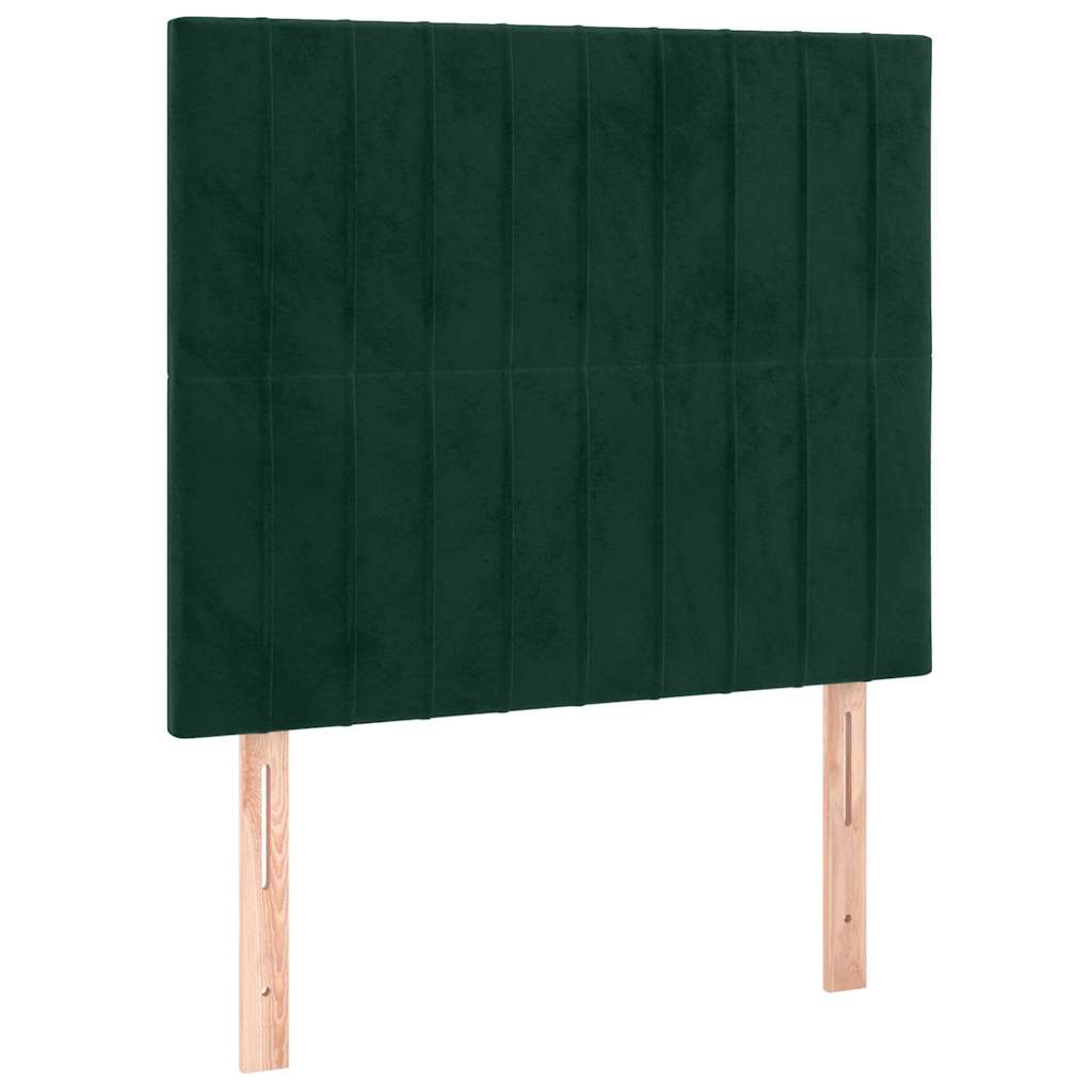 Sötétzöld bársony rugós ágy matraccal 100 x 200 cm 6
