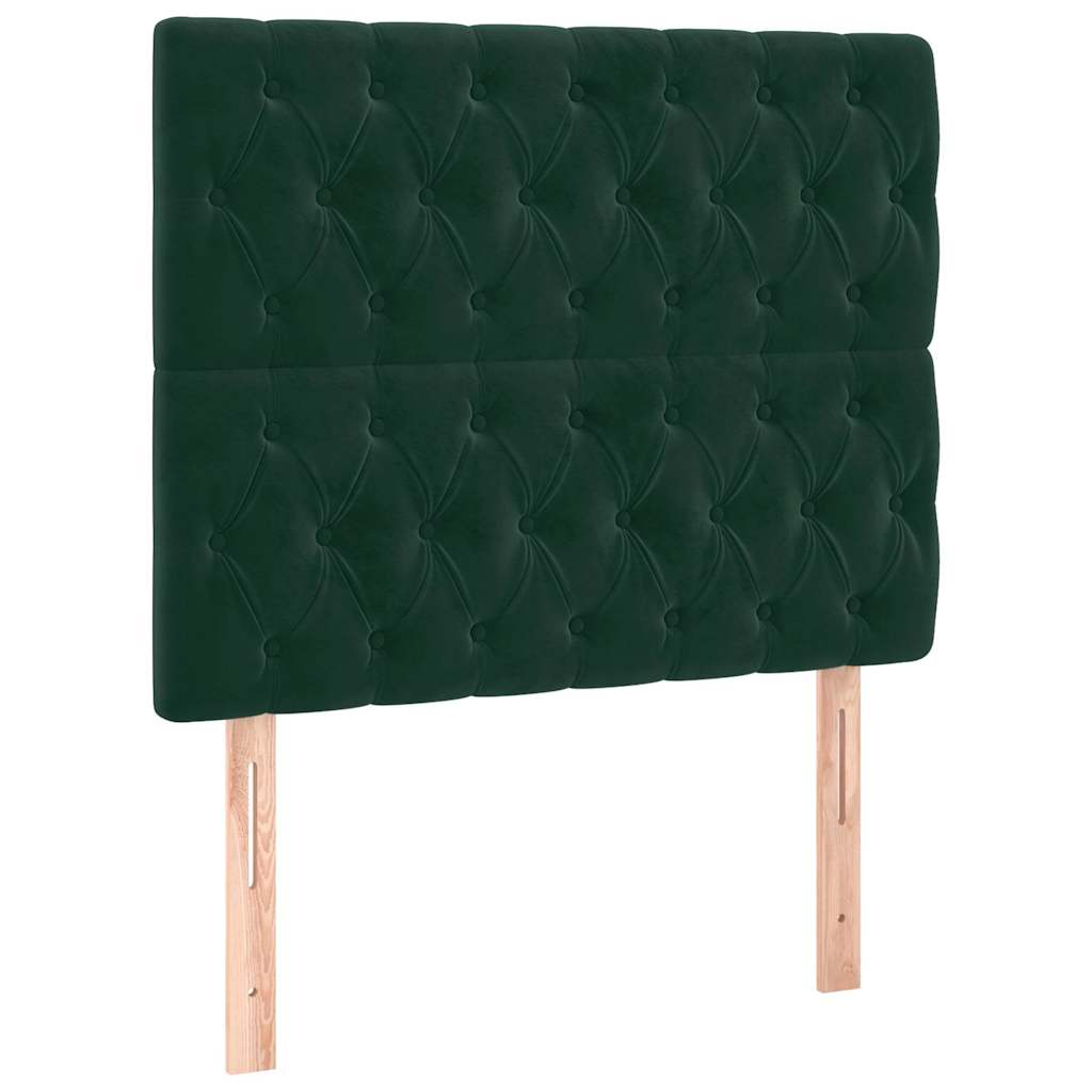 Sötétzöld bársony rugós ágy matraccal 100 x 200 cm 6
