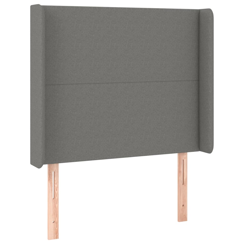 Sötétszürke szövet rugós és LED-es ágy matraccal 100x200 cm 7