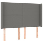 Sötétszürke szövet rugós és LED-es ágy matraccal 140x200 cm 7