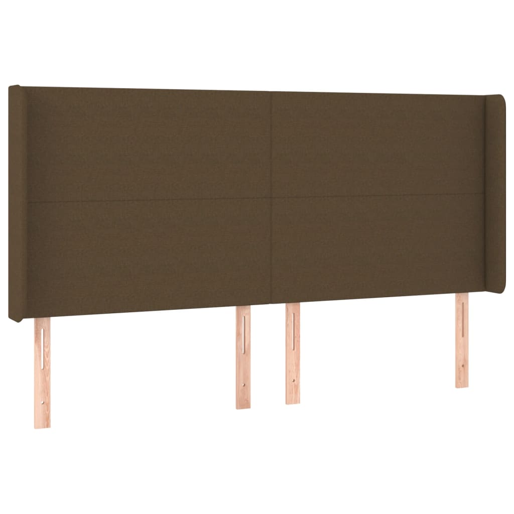 Barna szövet rugós és LED-es ágy matraccal 180 x 200 cm 7