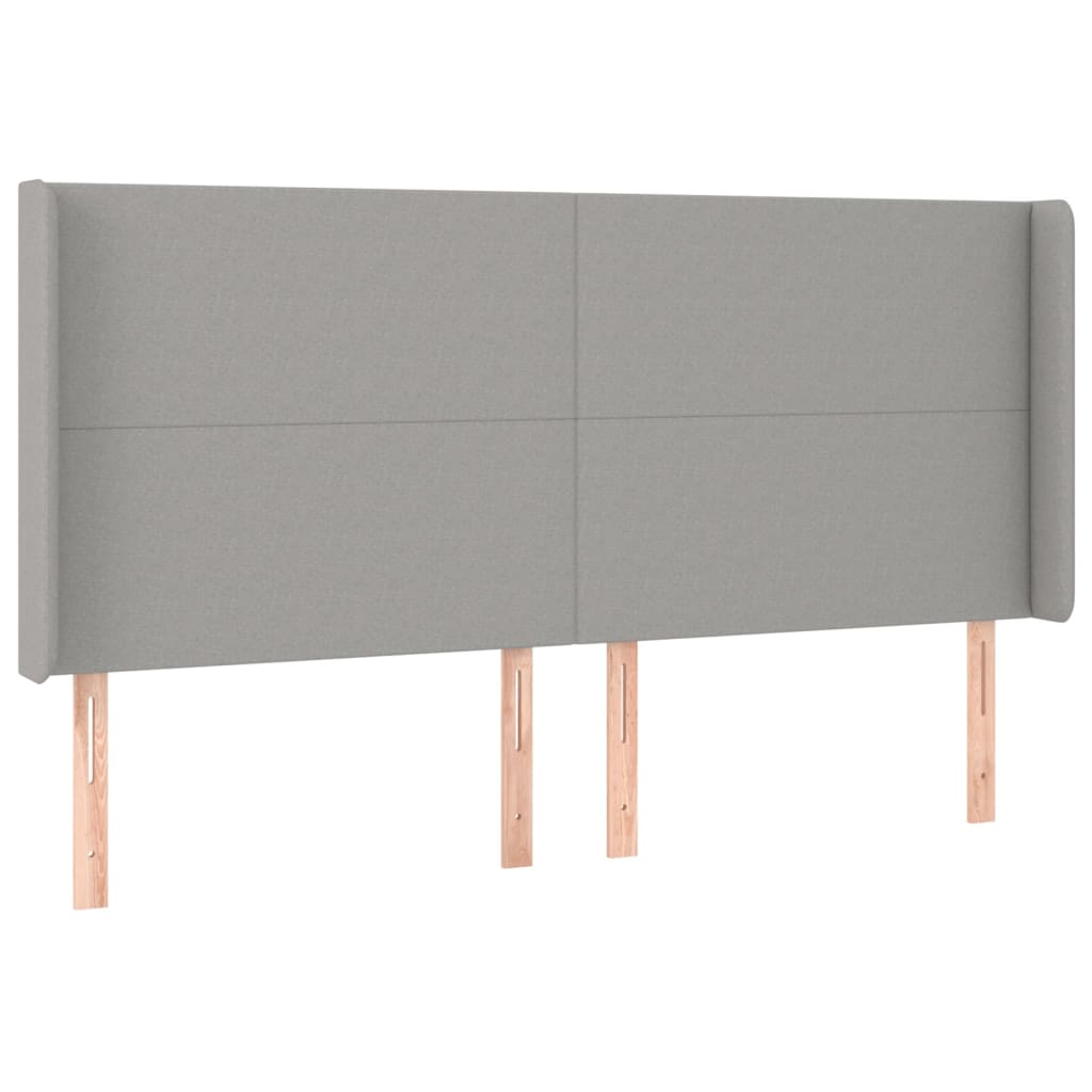 Világosszürke szövet rugós és LED-es ágy matraccal 200x200 cm 7