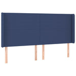 Kék szövet rugós és LED-es ágy matraccal 200 x 200 cm 7