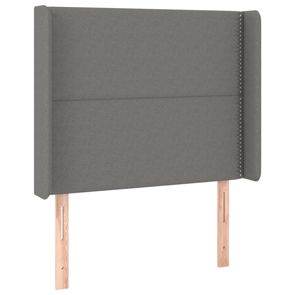 Sötétszürke szövet rugós és LED-es ágy matraccal 90x190 cm 7