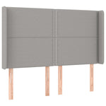 Világosszürke szövet rugós és LED-es ágy matraccal 140x190 cm 7