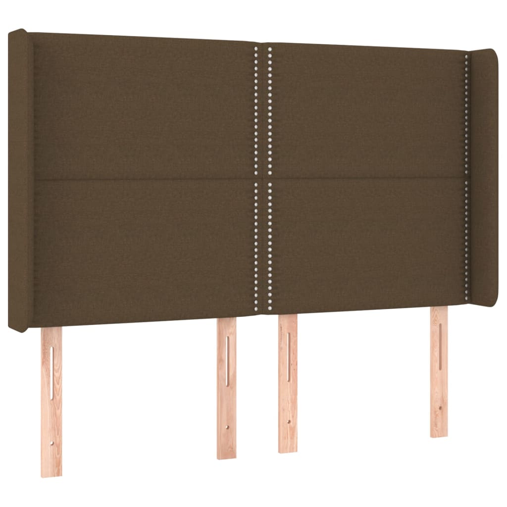 Barna szövet rugós és LED-es ágy matraccal 140x190 cm 7