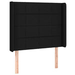 Fekete szövet rugós és LED-es ágy matraccal 90x200 cm 7