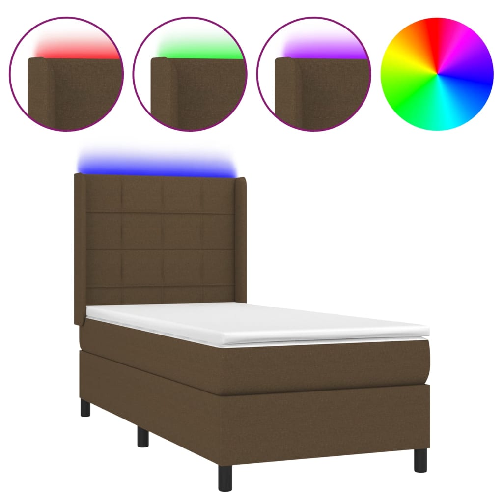 LED Box Spring Ágy fejtámlával szövet 2