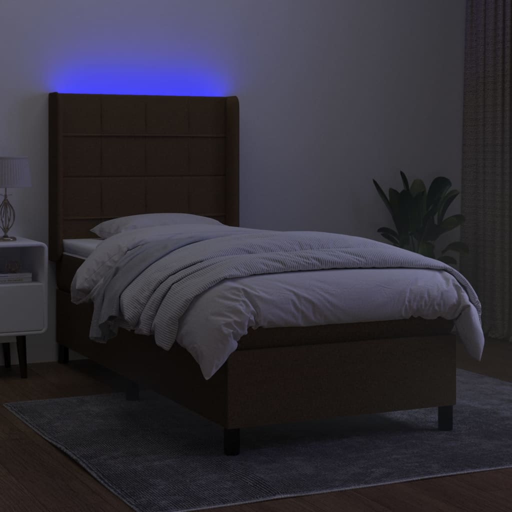 LED Box Spring Ágy fejtámlával szövet 3
