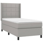 Világosszürke szövet rugós és LED-es ágy matraccal 100x200 cm 4