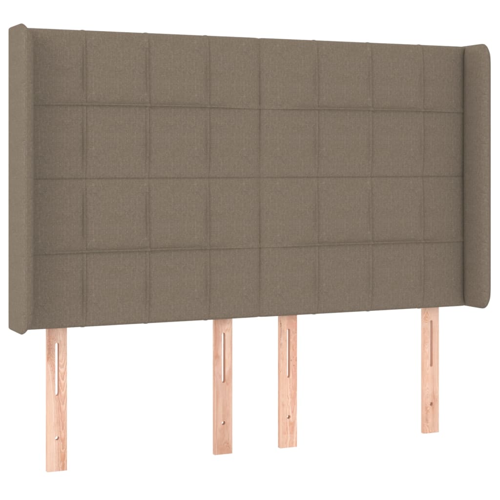 Tópszínű szövet rugós és LED-es ágy matraccal 140x200 cm 7
