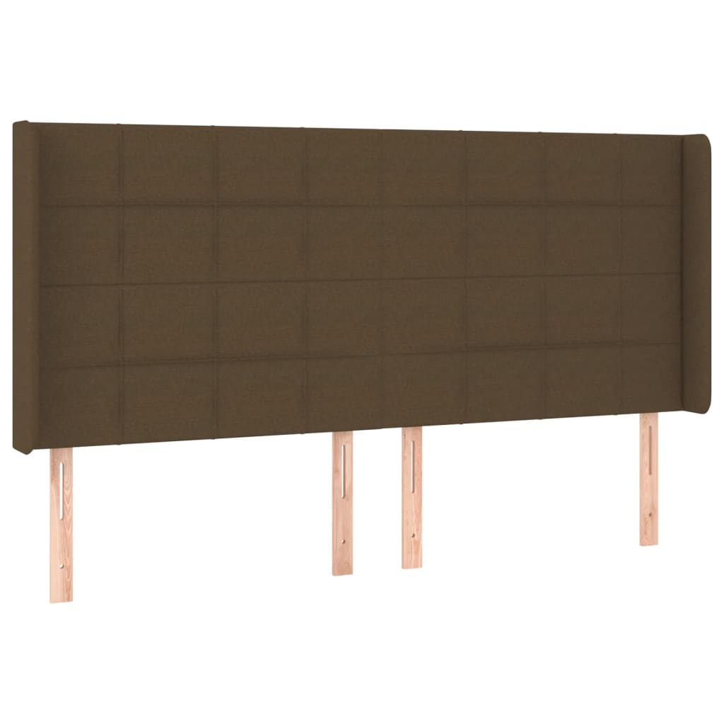 Barna szövet rugós és LED-es ágy matraccal 160x200 cm 7