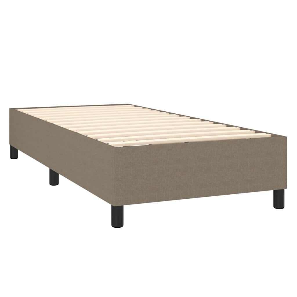 Tópszínű szövet rugós és LED-es ágy matraccal 90x190 cm 5
