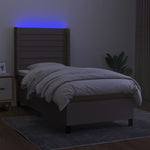 Tópszínű szövet rugós és LED-es ágy matraccal 100x200 cm 3